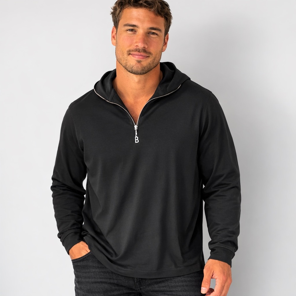 Bogner Sweatshirt Men's XL 1/4‎ Zip Long Sleeve Athletic Minimalist Sport Black